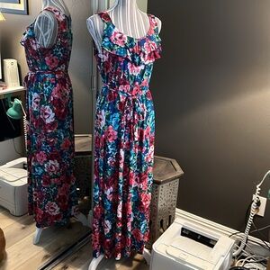 Susan Lawrence, floral maxi dress, large